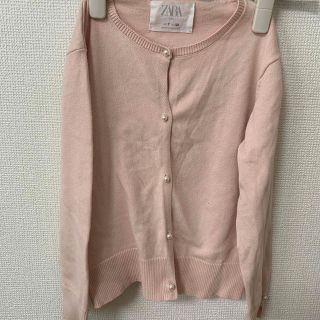 ザラキッズ(ZARA KIDS)のZARA キッズ　パールボタン　カーディガン(カーディガン)