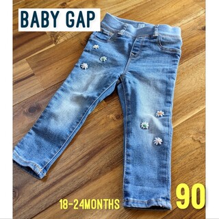 ベビーギャップ(babyGAP)の【babyGAP】ギャップ デニムパンツ ジーンズ ストレッチ 80 90 刺繍(パンツ)