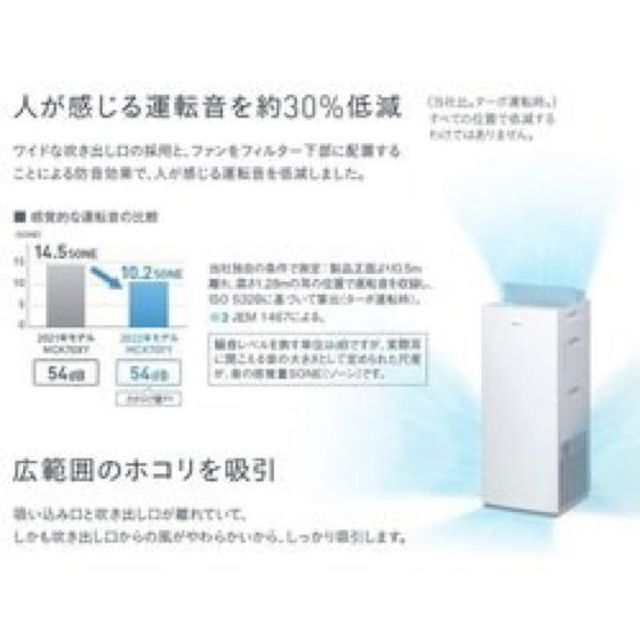 DAIKIN(ダイキン)の新品未開封 ダイキン MCK70YY-W 加湿ストリーマ空気清浄機 ホワイト スマホ/家電/カメラの生活家電(空気清浄器)の商品写真