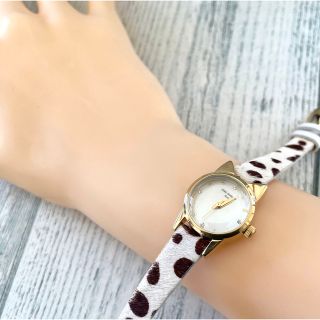 美品】STAR JEWELRY 腕時計 スタージュエリー 猫 ハラコ