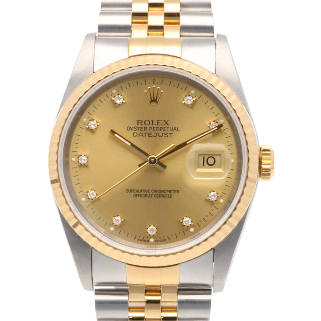 出産祝いなども豊富 ROLEX ロレックス - ROLEX デイトジャスト 中古  ステンレススチール オーバーホール済 10Pダイヤ 1989年～1990年式 L番 腕時計 腕時計(アナログ)