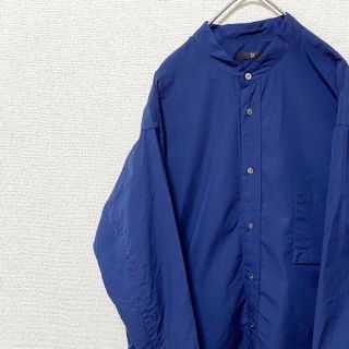 ユニクロ(UNIQLO)のシャツ　長袖　ノーカラー　ユニクロ　ジルサンダー　M ブルー(シャツ)