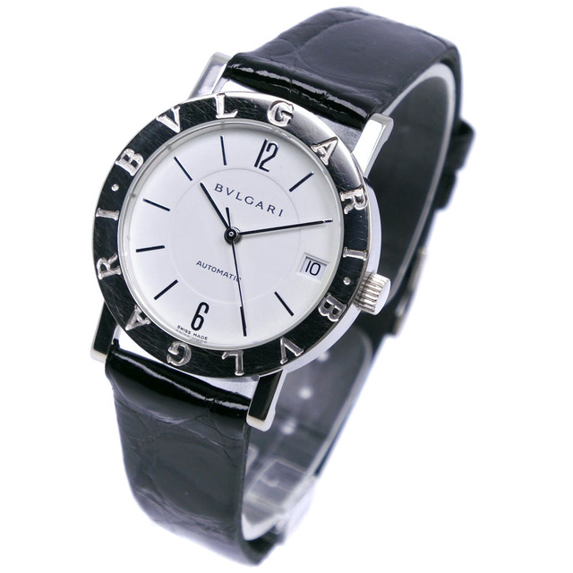 【BVLGARI】ブルガリ ブルガリブルガリ BBW33GL K18ホワイトゴールド×レザー シルバー 自動巻き アナログ表示 メンズ 白文字盤 腕時計