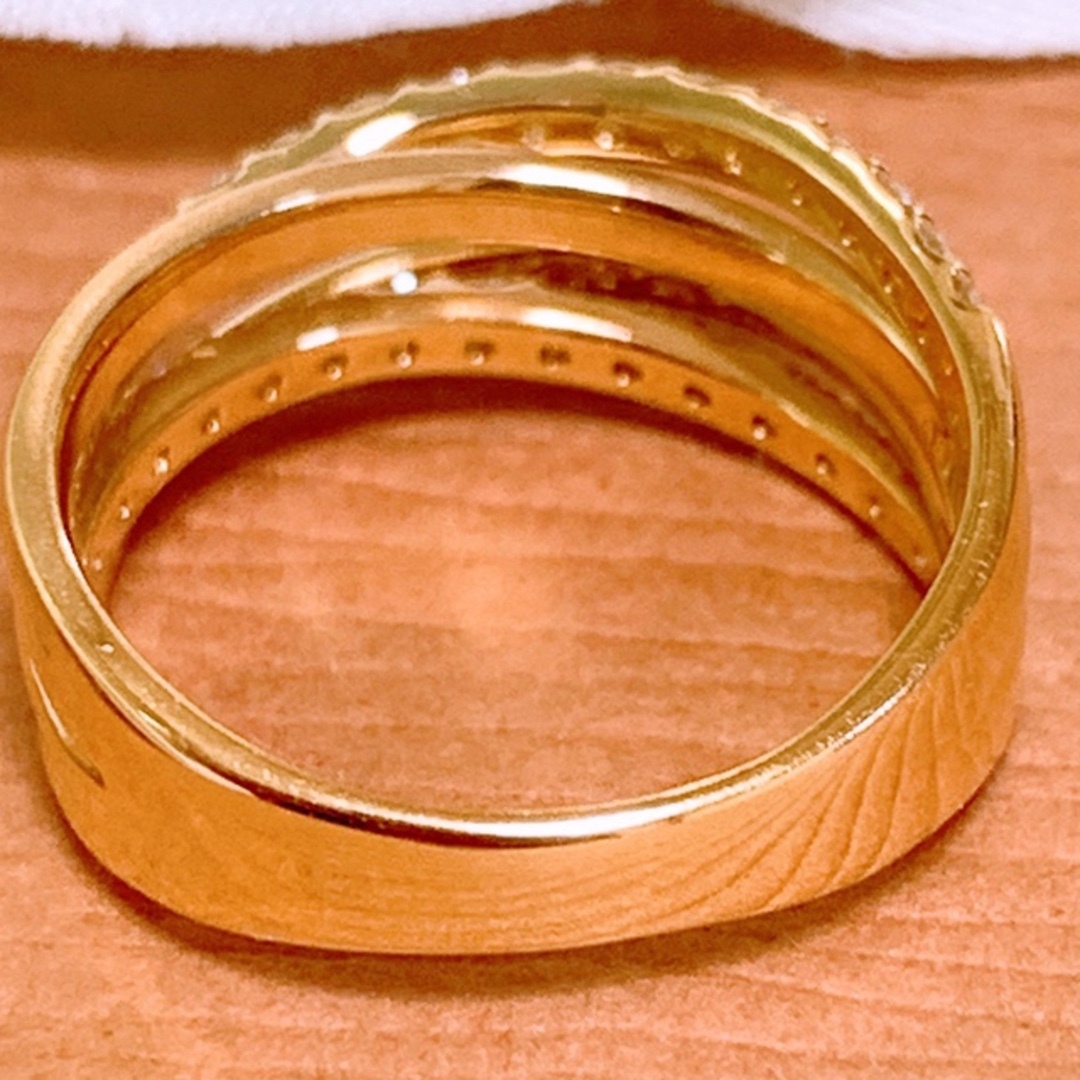 現行❣️GINZATANAKA✨D0.58CT✨k18 クロスダイヤリング　4連 レディースのアクセサリー(リング(指輪))の商品写真