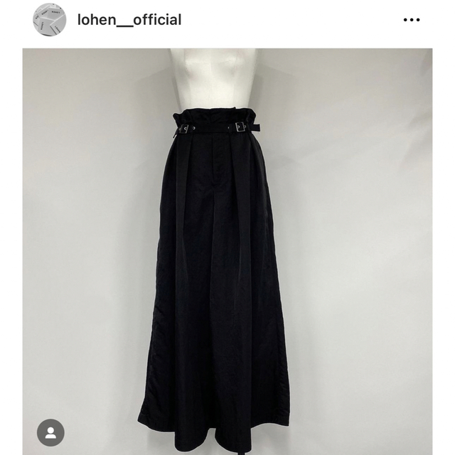 LOHEN ハイウェスト2タックボリュームパンツ黒 LOHEN ハイウェスト2タックボリュームパンツ黒