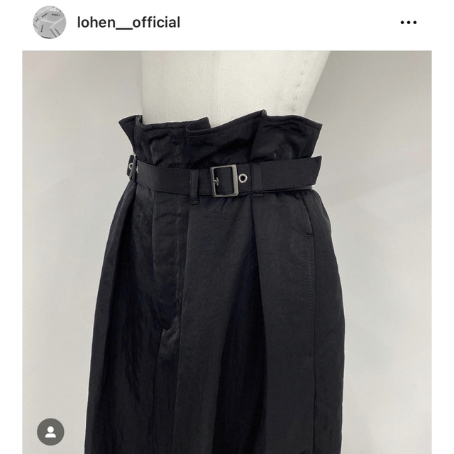 LOHEN ハイウェスト2タックボリュームパンツ黒 LOHEN ハイウェスト2タックボリュームパンツ黒