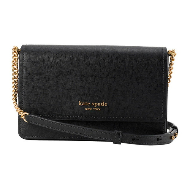 新品 ケイトスペード kate spade ショルダーバッグ フラップ チェーン ウォレット ブラック