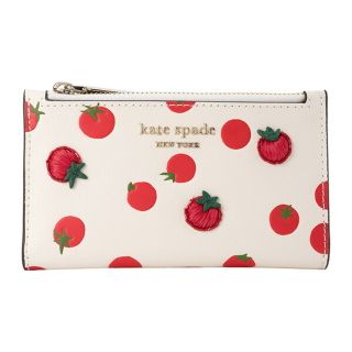 ケイトスペードニューヨーク(kate spade new york)の新品 ケイトスペード kate spade カードケース トマト ドット エンベリッシュ スモール スリム バイフォールド ウォレット パーチメントマルチ(名刺入れ/定期入れ)