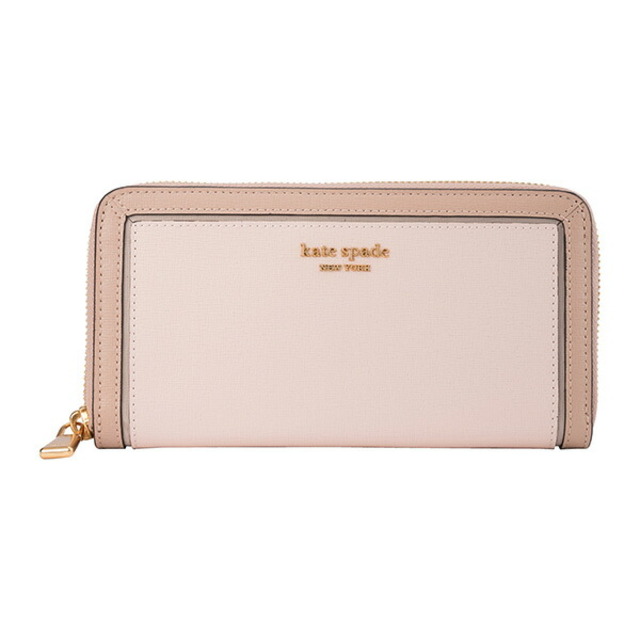 牛革ファスナー式開閉内側新品 ケイトスペード kate spade 長財布 カラーブロック ジップ アラウンド コンチネンタル ウォレット ペールドッグウッドマルチ