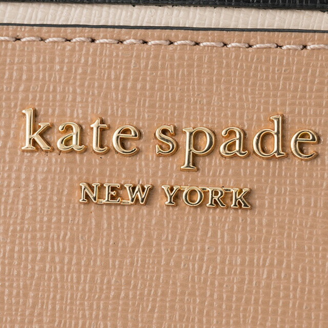 新品 ケイトスペード kate spade 2つ折り財布 カラーブロック コンパクト ウォレット カフェモカマルチ