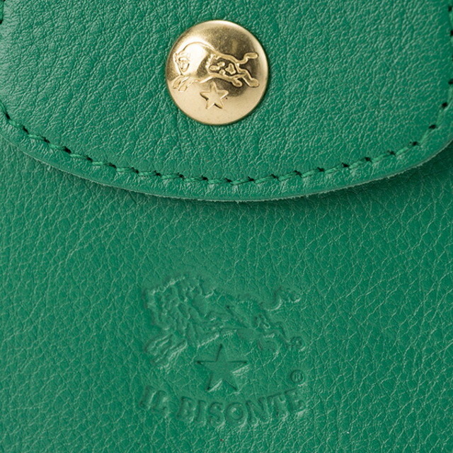 IL BISONTE(イルビゾンテ)の新品 イルビゾンテ IL BISONTE 2つ折り財布 ウォレット スメラルド レディースのファッション小物(財布)の商品写真