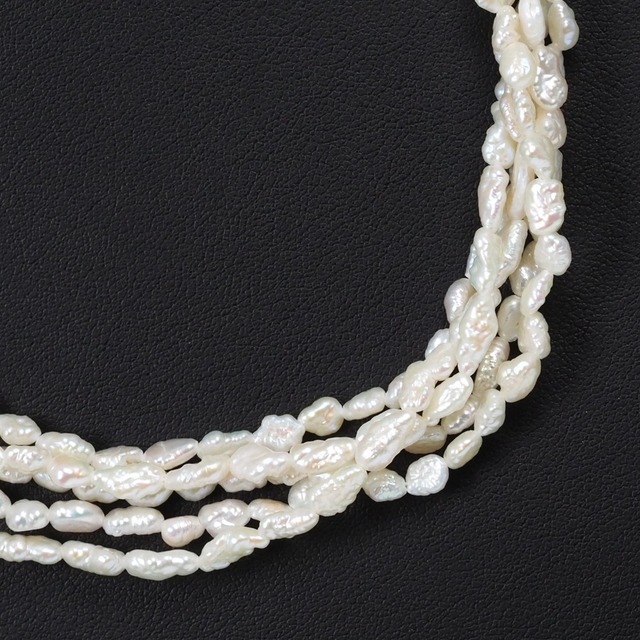約590cm真珠サイズベビーパール 5連2.5～4.5ｍｍ 真珠×金属製 レディース ネックレス