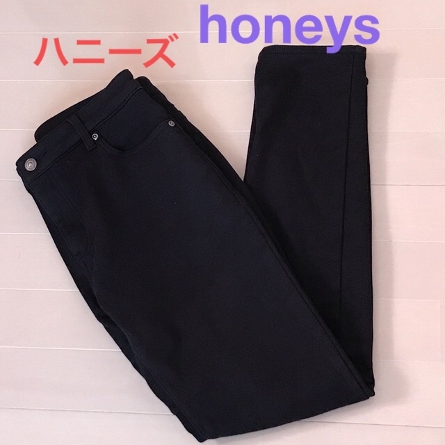 HONEYS(ハニーズ)のける様専用　ハニーズ　裏起毛　パンツ　　ブラック　L レディースのパンツ(カジュアルパンツ)の商品写真