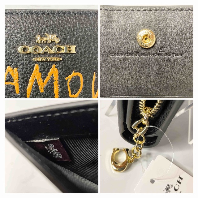 【新品-未使用】COACH バスキア コラボ 二つ折り財布 ブラック