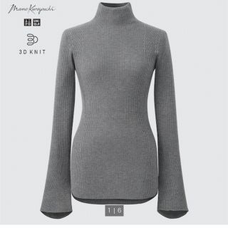 ユニクロ(UNIQLO)の3Dリブハイネックセーター（長袖）新品タグ付き(ニット/セーター)