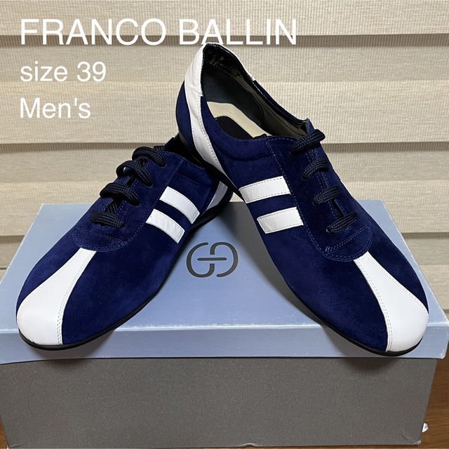 フランコ バリン FRANCO BALLIN スニーカー 39 紺 ITALY