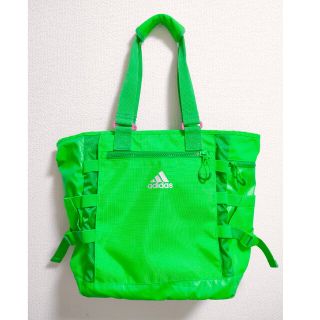 アディダス(adidas)の○美品○adidas トートバッグ 蛍光 グリーン×ピンク(トートバッグ)