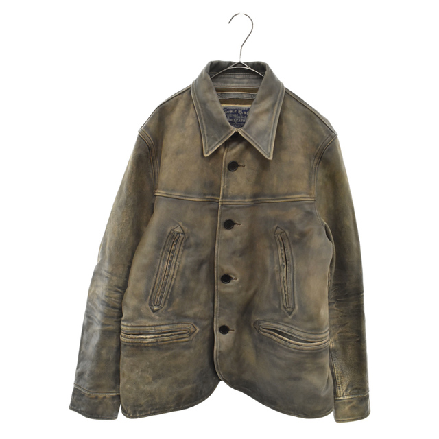 誠実 782782464001 ダブルアールエル RRL - RRL INDIGO 25 M-164RB カウハイド 牛革 カーコート インディゴレザー COAT CAR LETHER フライトジャケット