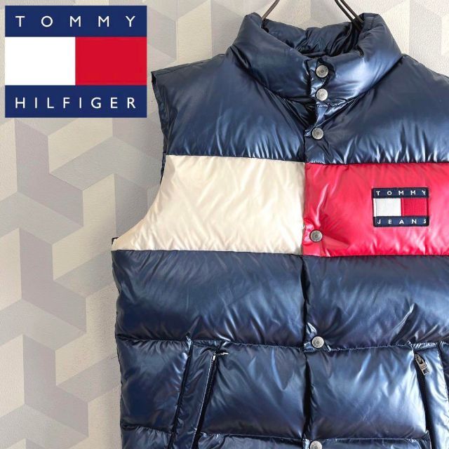 TOMMY HILFIGER - 【トミーヒルフィガー】美品 サイズL 光沢感 ダウン