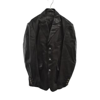 クロムハーツ(Chrome Hearts)のCHROME HEARTS クロムハーツ クロスボールボタンレザーテーラードジャケット ブラック(テーラードジャケット)