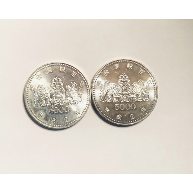 議会開設100周年記念 5000円 銀貨平成 2年発行 1990年国会議事堂2枚