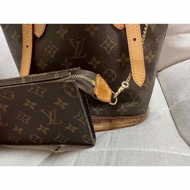 【内張り美品】LOUIS VUITTON ルイヴィトン バケットPM ポーチ付き 2