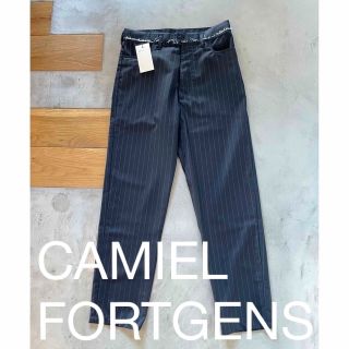 COMOLI - 定価65000円camiel fortgens ウールストライプパンツ NAVYの