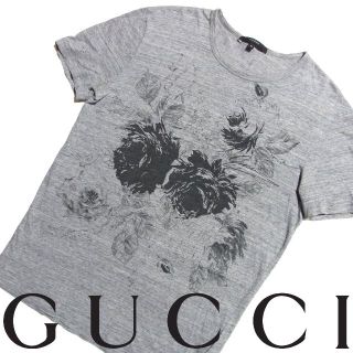 グッチ(Gucci)のGUCCI グッチ 花柄 フラワー 霜降り Tシャツ M グレー(Tシャツ/カットソー(半袖/袖なし))