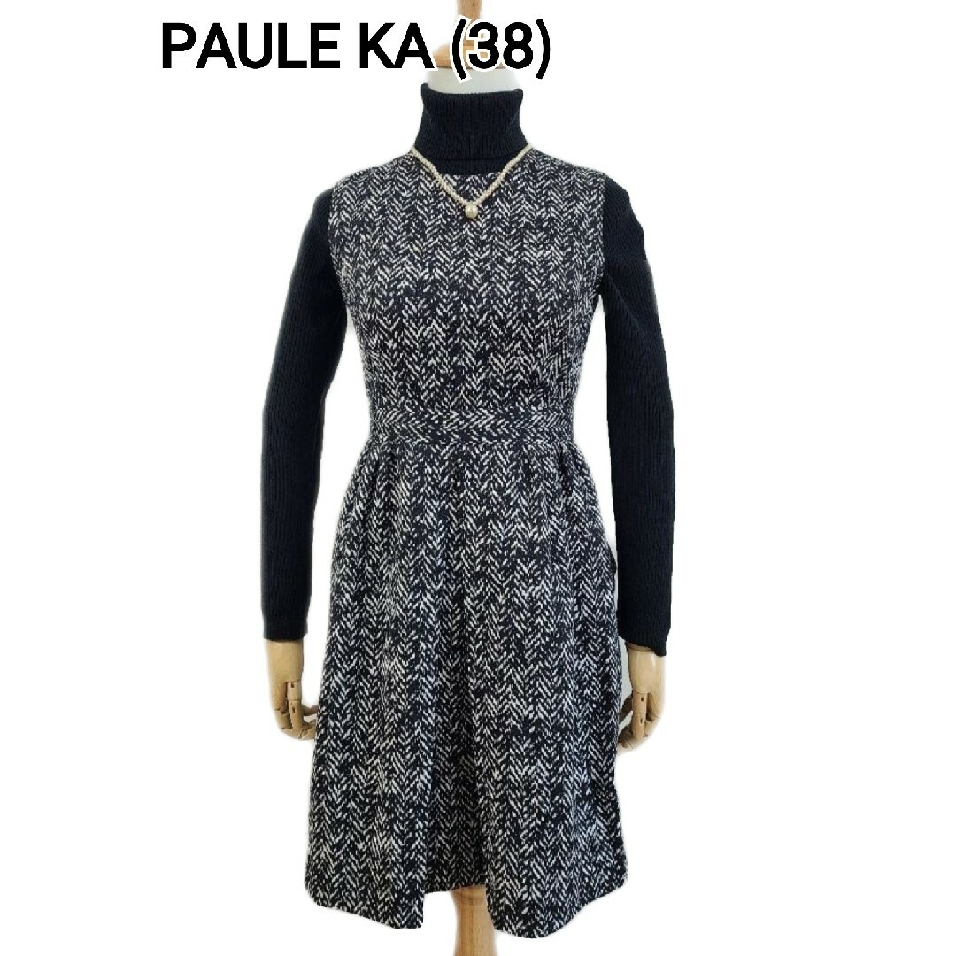 美品(36) paule ka ポールカ ノースリーブワンピース - ひざ丈ワンピース