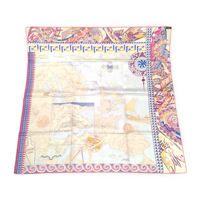 HERMES エルメス シルク スカーフ カレ90 Le Voyage De Pytheas
