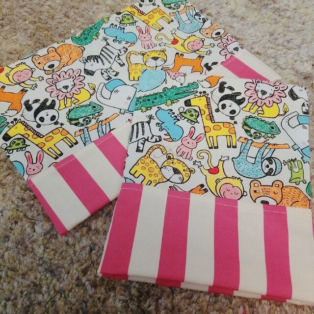 カラフル☆アニマル お弁当袋 コップ袋 ランチョンマット ハンドメイド