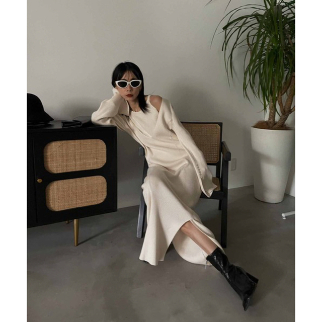 通販激安】 AMERICAN SLEEVE LAYERED KNIT DRESS 美品 tdh