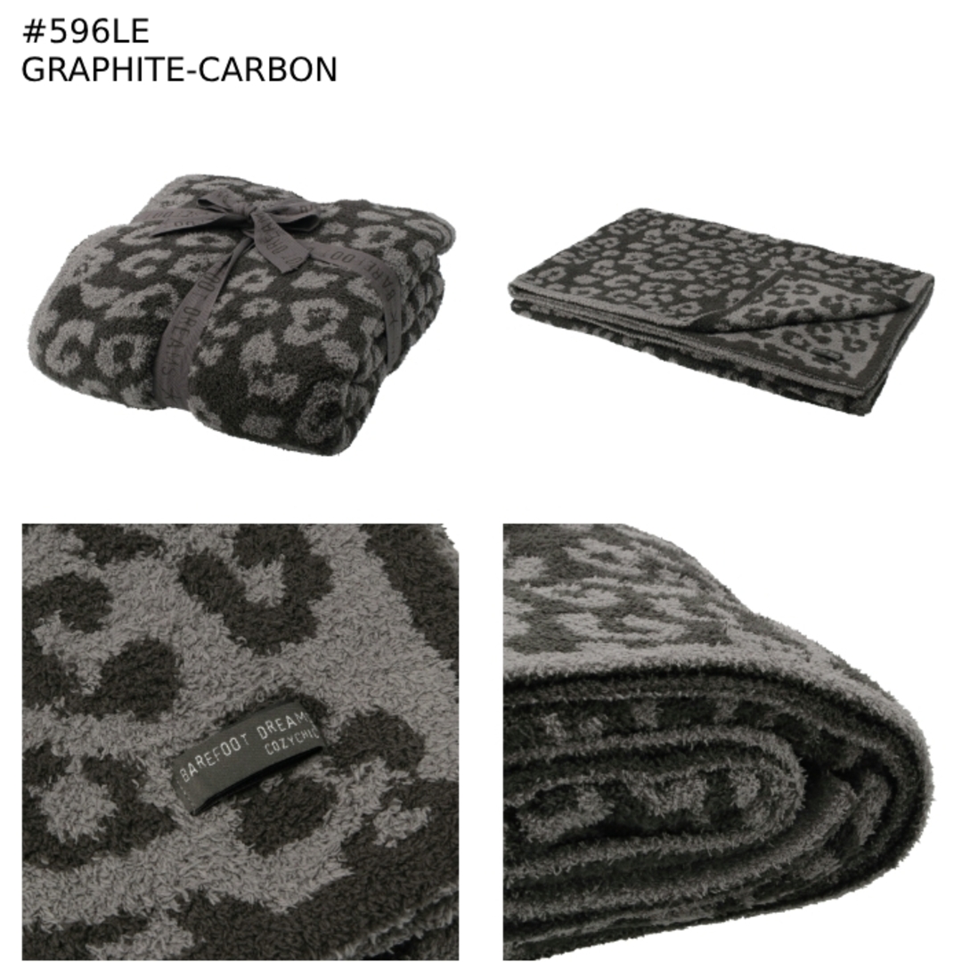 BAREFOOT DREAMS(ベアフットドリームス)のベアフット ドリームス BAREFOOT DREAMS ブランケット COZYCHIC BAREFOOT IN THE WILD THROW 563 レオパード シングルセミダブル  B563 0001  キッズ/ベビー/マタニティのこども用ファッション小物(おくるみ/ブランケット)の商品写真