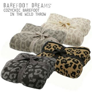 ベアフットドリームス(BAREFOOT DREAMS)のベアフット ドリームス BAREFOOT DREAMS ブランケット COZYCHIC BAREFOOT IN THE WILD THROW 563 レオパード シングルセミダブル  B563 0001 (おくるみ/ブランケット)