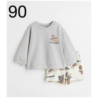 エイチアンドエム(H&M)のセール中！《新作》新品　パウパトロール　スウェット　シャツ＆ショートパンツ　90(Tシャツ/カットソー)