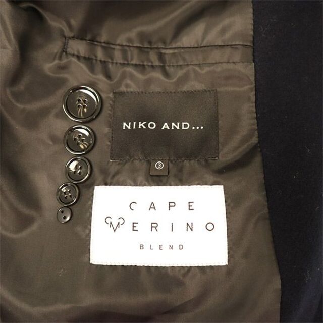 niko and...(ニコアンド)のニコアンド ステンカラー コート 3 ネイビー NIKO AND... メンズ 【中古】  【230111】 メンズのジャケット/アウター(ダッフルコート)の商品写真