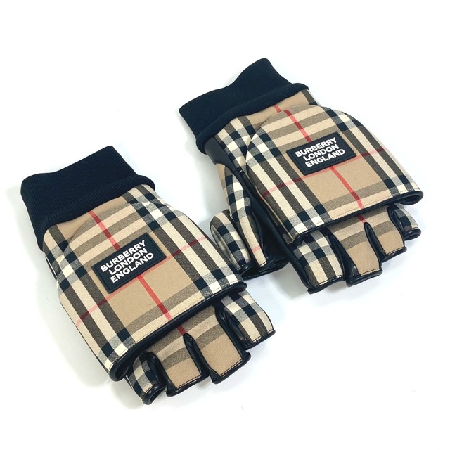 独特な店 バーバリー BURBERRY 手袋 2WAY ノバチェック フィンガーレス