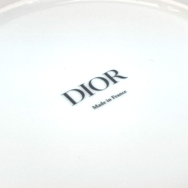 ディオール Dior トワルドジュイ プレート 2枚セット デザートプレート 21cm ペア メゾン アジサイ モチーフ 食器 お皿 陶器 グレー×ホワイト 未使用 6