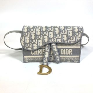 ディオール(Dior)のディオール Dior SADDLE サドル スリムポーチ オブリーク エンブロイダリー ウエストバッグ ジャガード グレー(ウエストポーチ)