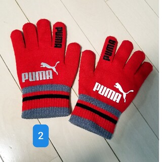 プーマ(PUMA)の(2) PUMA  赤×紺×グレー 手袋  プーマ 防寒対策(手袋)