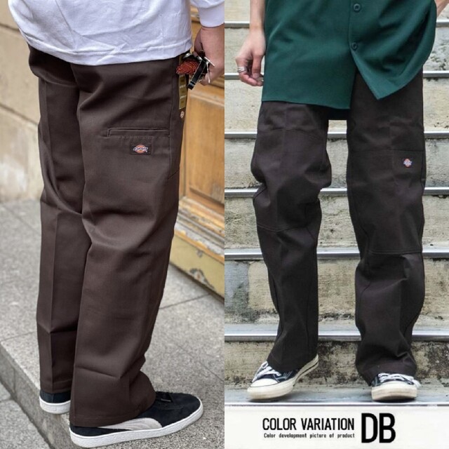 Dickies(ディッキーズ)の新品未使用 ディッキーズ ダブルニー USモデル W32×L32 ダークブラウン メンズのパンツ(ワークパンツ/カーゴパンツ)の商品写真