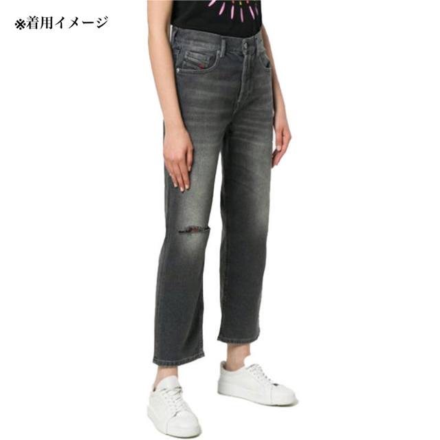 【新品】W25 L32 ディーゼル デニムジーンズ ダメージ ストレッチ 薄黒