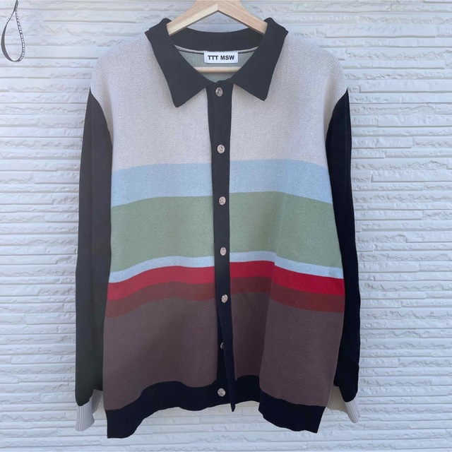 TTT_MSW　border knit cardigan