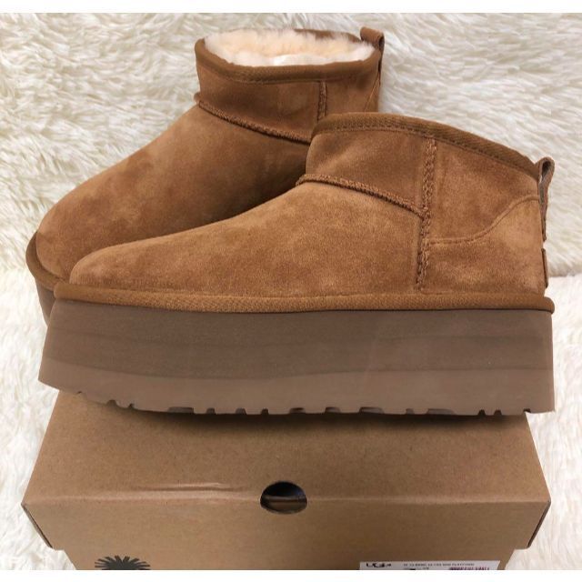 選ぶなら UGG アグ クラシックウルトラミニプラットフォーム Chestnut