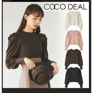 新品未使用　cocodeal パフスリーブラメニット