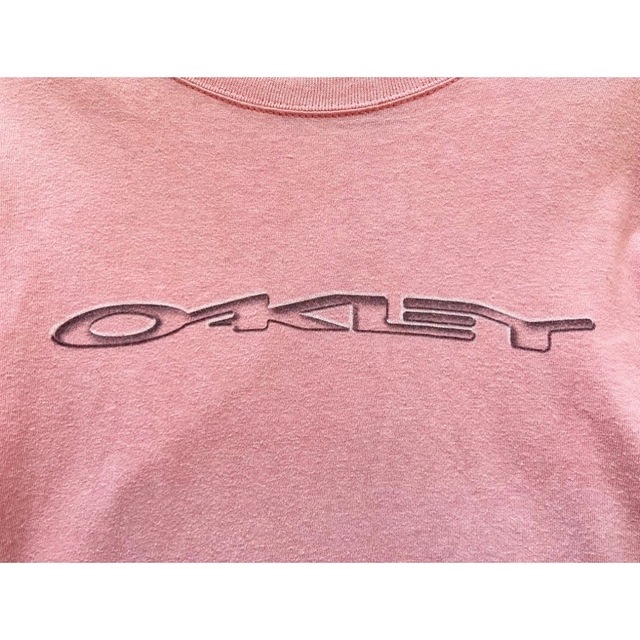 vintage Y2K 00s OAKLEY ミルキーピンク 旧ロゴ カットソー-