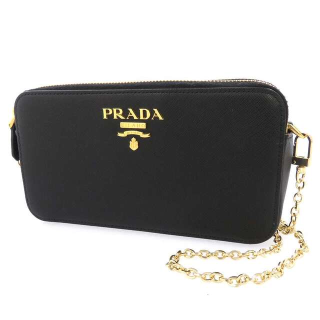 PRADA - プラダ ショルダーバッグ サフィアーノ 1DH010 PRADA バッグ ウォレット 財布 ミニ 黒