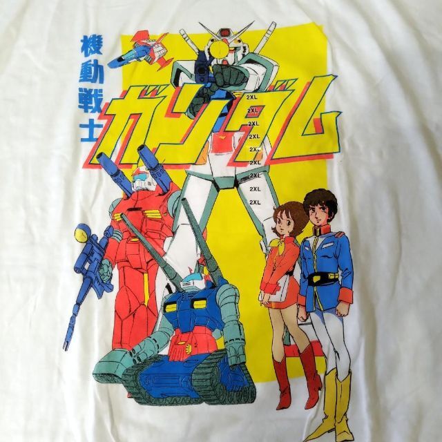 機動戦士ガンダム Tシャツ 2XLサイズ 白 レトロ アニメTシャツ 機動戦士ガンダム Tシャツ 2XLサイズ 白 レトロ アニメTシャツ