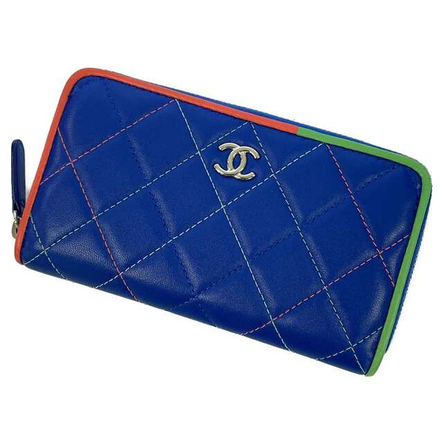 本命ギフト シャネル - CHANEL 財布 ブルー 財布 CHANEL ラムスキン