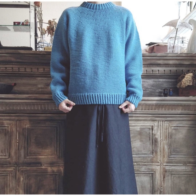 LENO（リノ） hand knitted sweater blue